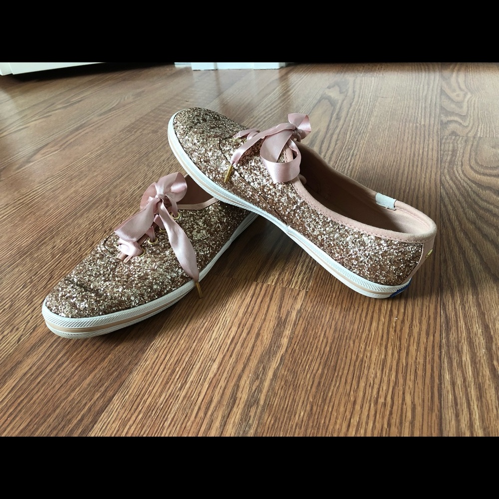 Kate Spade Rose Gold Glitter Keds